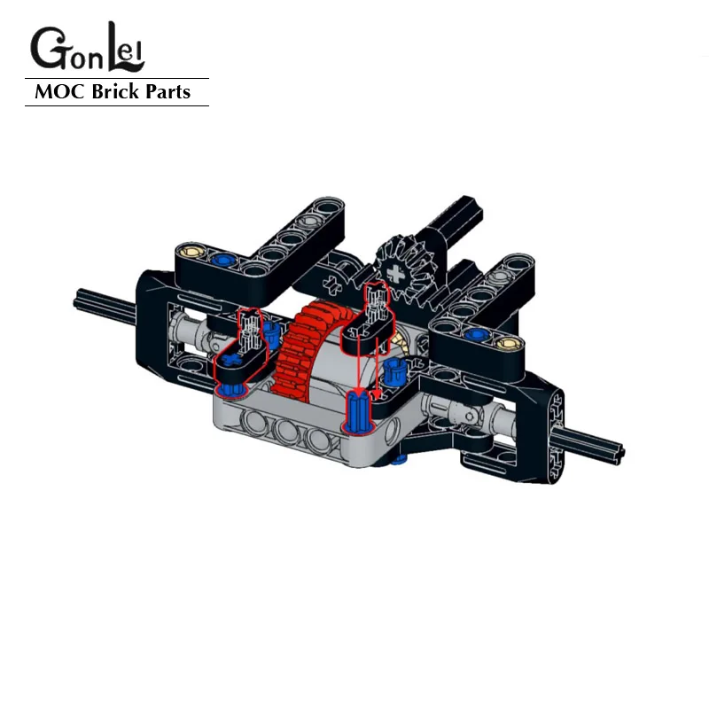 Moc Compacte 4wd Vooras Met Differentieel Voor Mechanisme Voorwielophanging Streering Systeem Technische Bakstenen Auto Bouwsteen