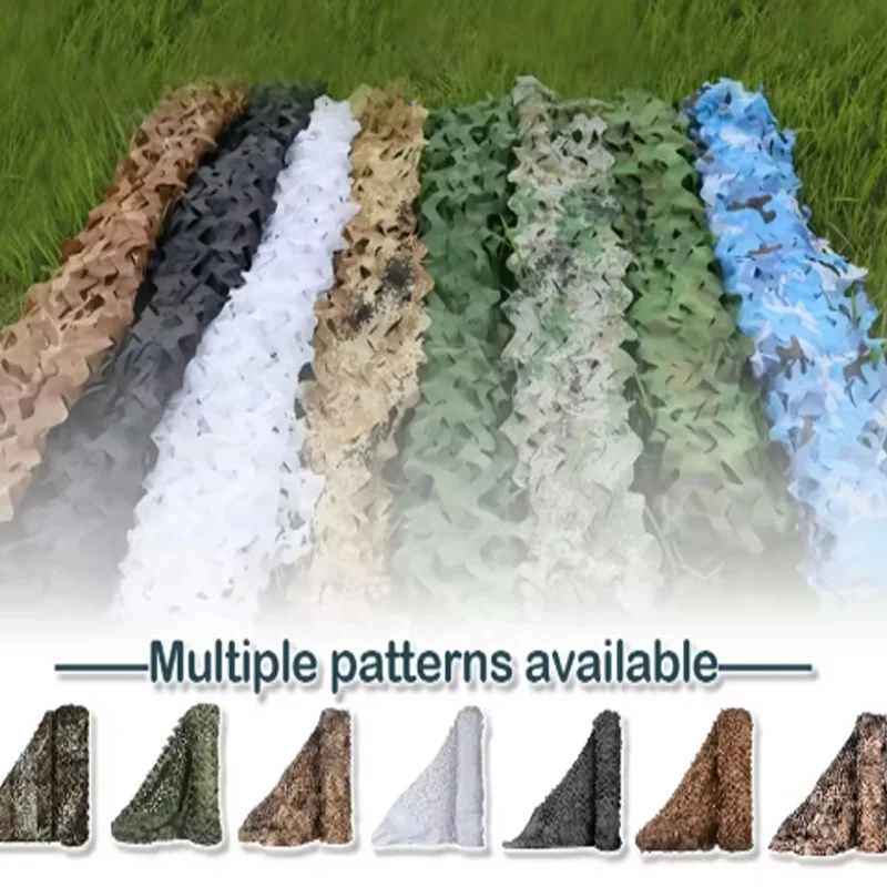 150D Double-Layer Camouflage Net with Forest Desert Camouflage White Color Pattern, Suitable for Hunting, Sun Shading Net