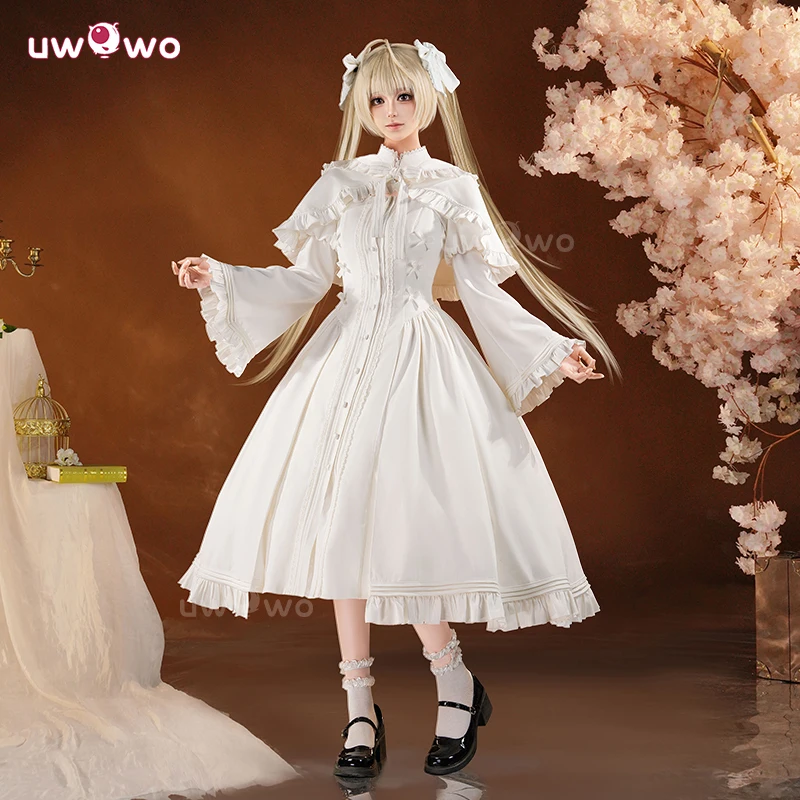 

UWOWO Collab Series: Anime Soraaa Kasuganoo Casual Wear Cosplay Costume S-XL White Dress Halloween Costume