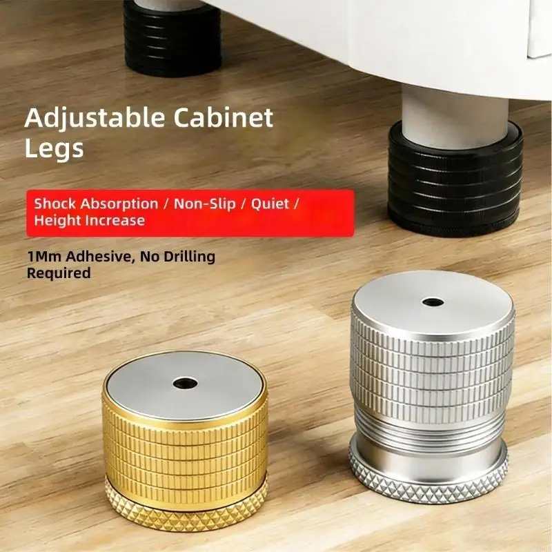 Furniture Height Adjustable Support Feet Heavy Type Aluminum Alloys Bed Frame Risers Nonslip Base Leg Extenders