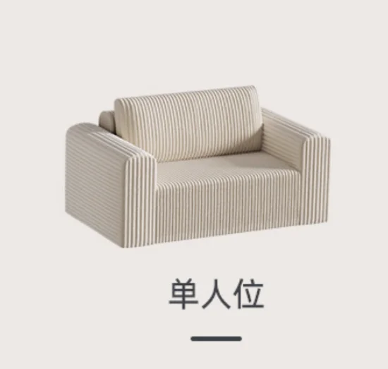 Single Seat Cloud Short Velvet Sofa for Small Apartments Simple Straight Row Combination Vacuum Compression Freight Cost