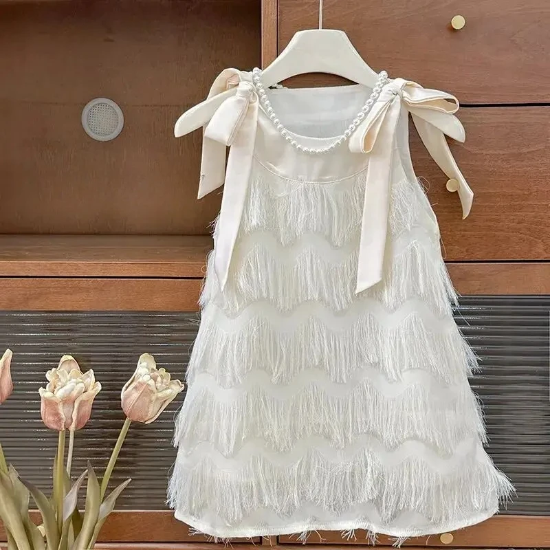 Children's Strap Skirt High End Sleeveless Baby Princess Skirt Girls' Dress Summer Dress New Fashionable