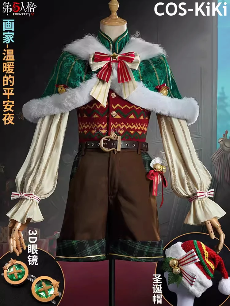 COS-KiKi Identity V Edgar Valden Painter Warm Christmas Eve QiZhen Fashion Game Suit Lovely Cosplay Costume Party Outfit