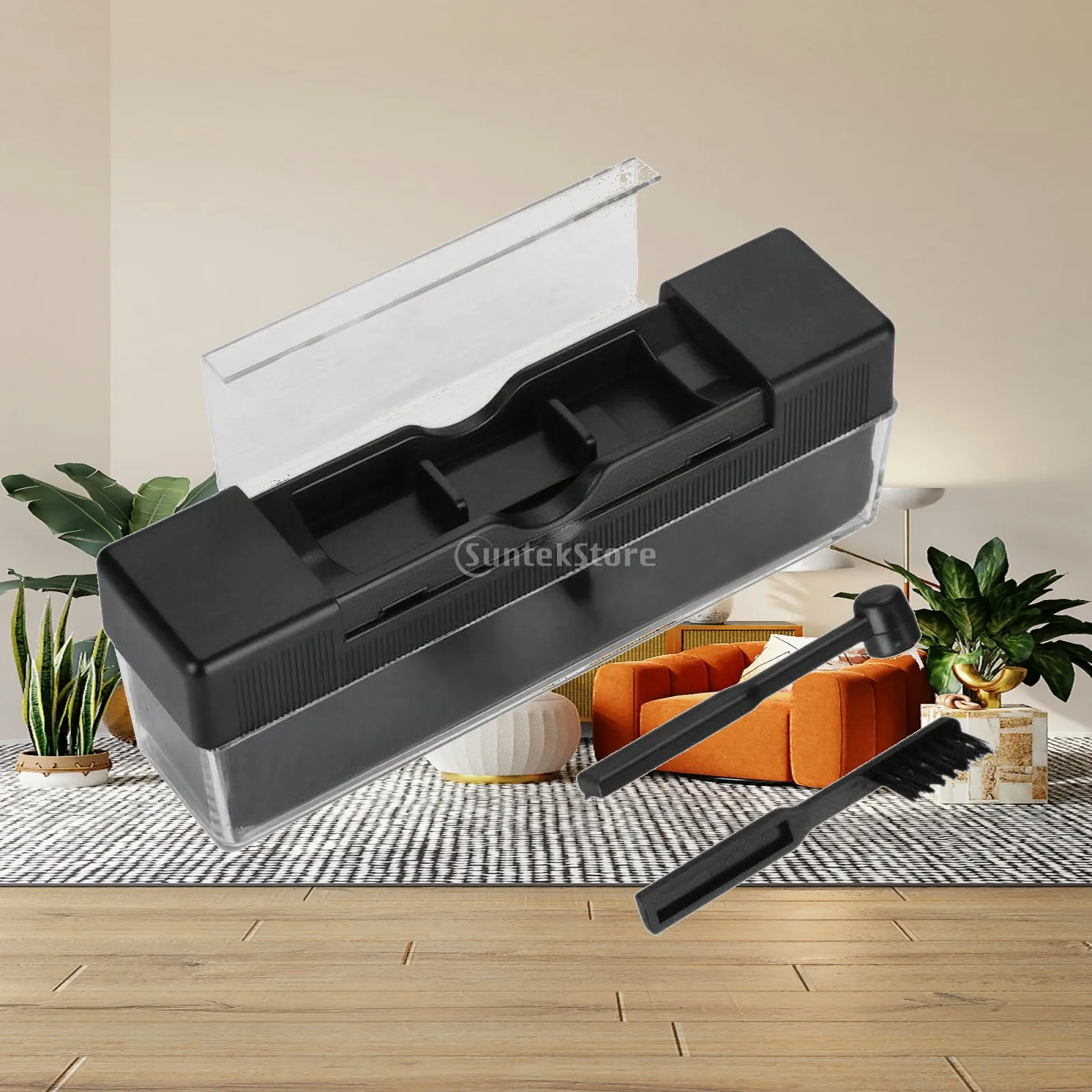 Plastic Record Cleaning Brush Kit for Vinyl LP Turntable Disc Cleaner with Fiber Tip Hand Tool for Home Audio Setup