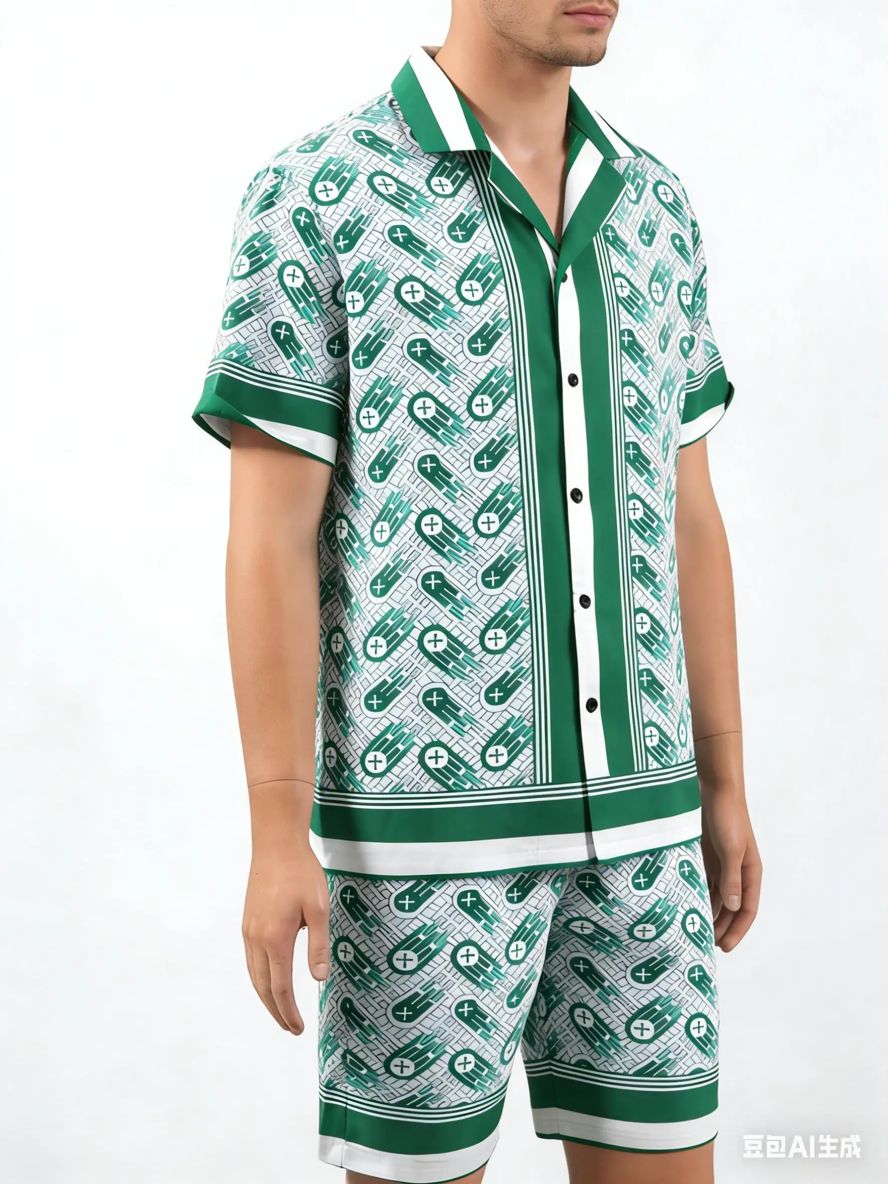 2026 Mens Summer Daily Fashion Short Sleeved Shirts,Summer Short Sleeved Shirts And Beach Shorts,Y2K Casual StreetWearMensShorts