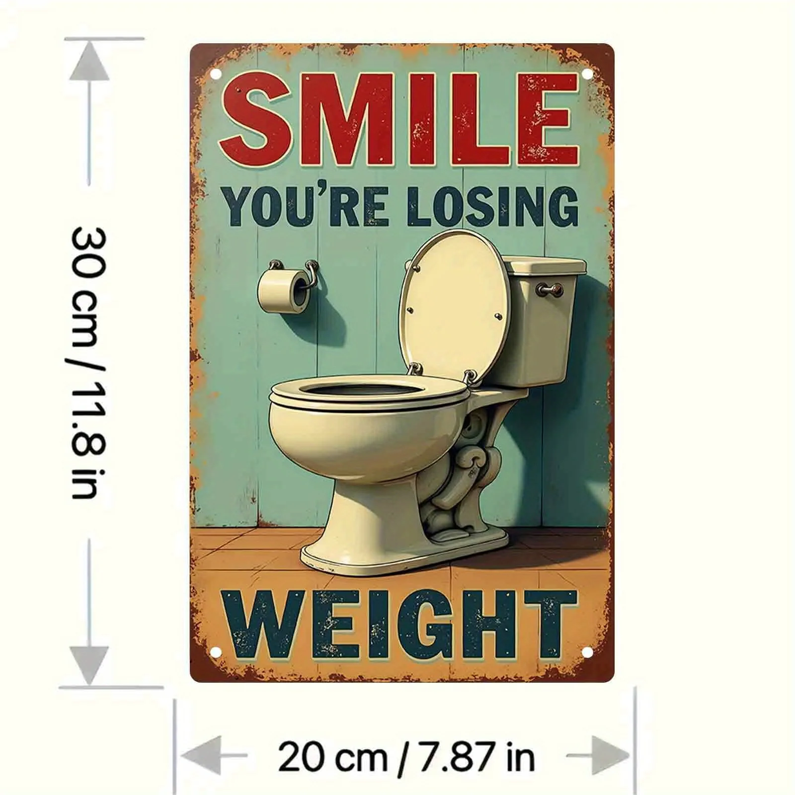2D Flat, 1pc Funny Bathroom Sign - Toilet-Themed 
