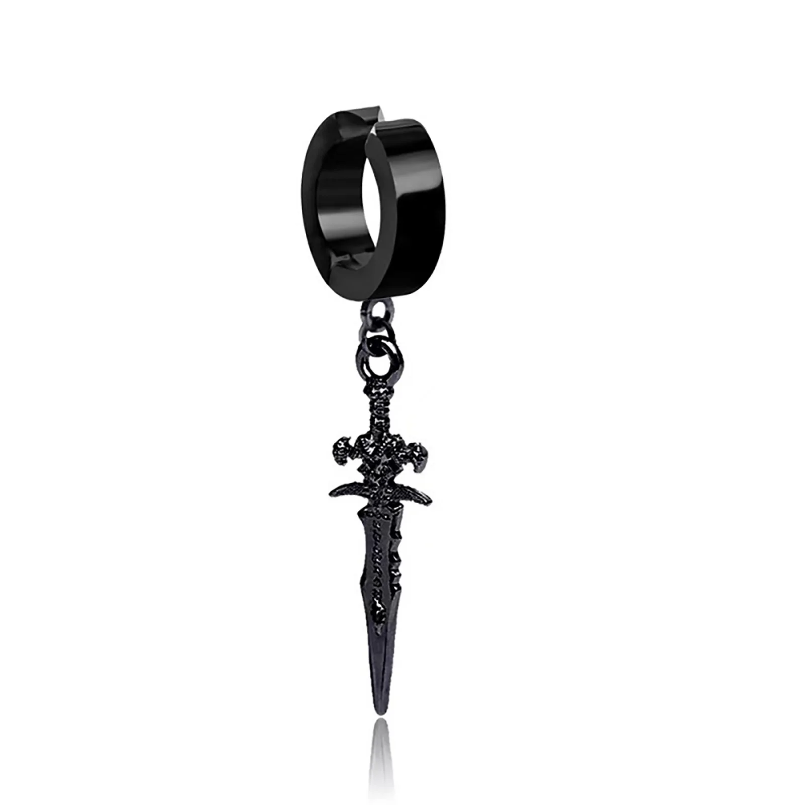 1 Stück Punk-Piercing- und Clip-Ohrringe für Damen und Herren, Edelstahl-Schmuck, Geschenk – Detail 4