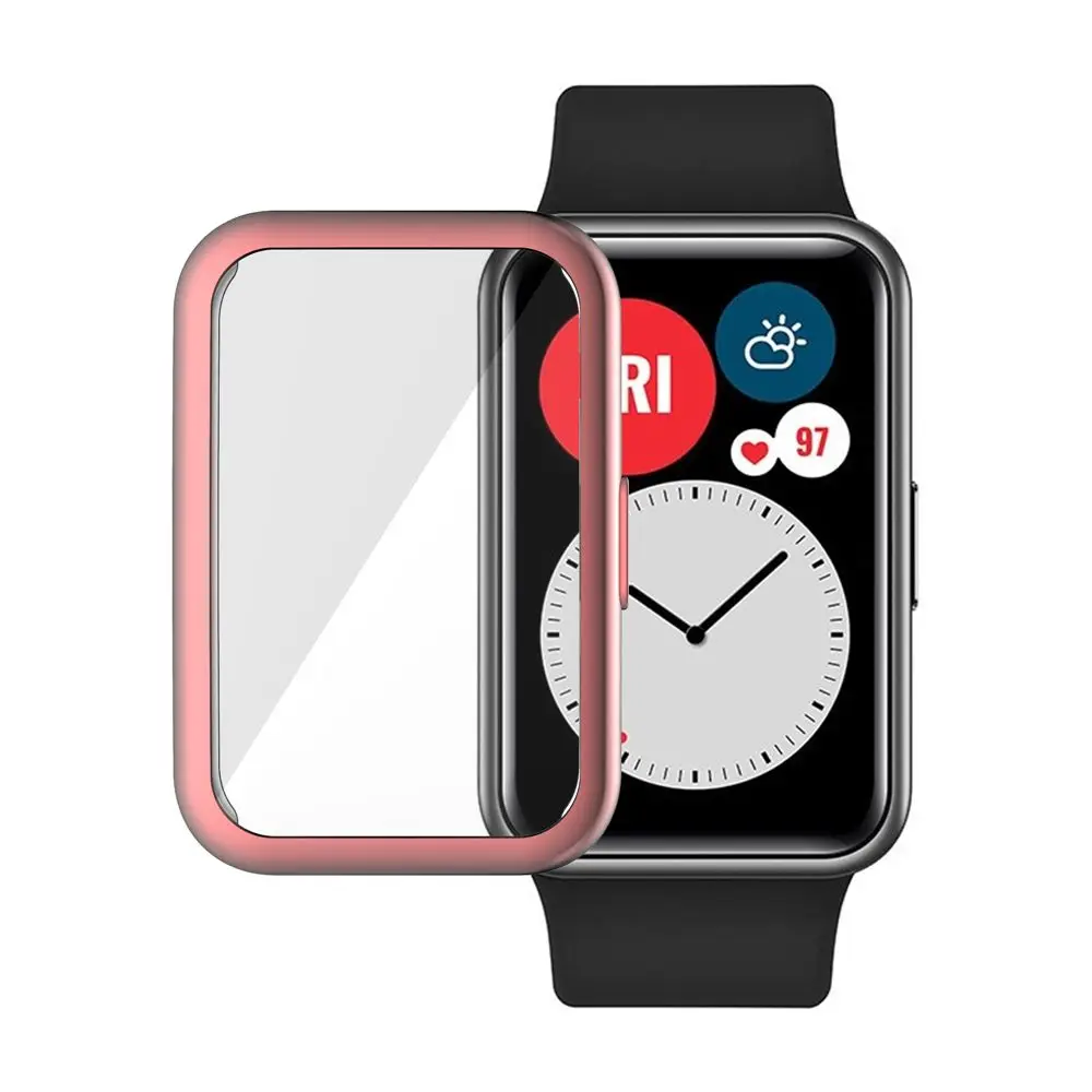 Shell Protective Soft Glass Case Cover Screen Protector TPU Full Coverage For Huawei Watch Fit