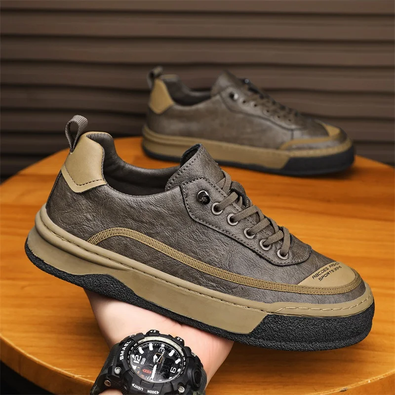 Moda uomo autunno taglio basso comode piccole scarpe in pelle stile classico da uomo outdoor traspirante antiscivolo scarpe da tavolo casual