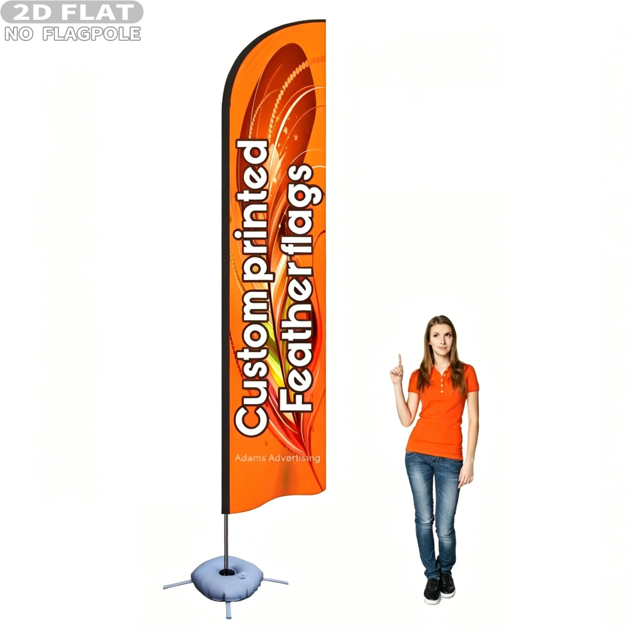 1pc Custom 2D FLAT Beach Feather Flag Banner, Single Side Digital  Printing 75*360CM Flag, Polyester Fabric Custom Outdoor Flag
