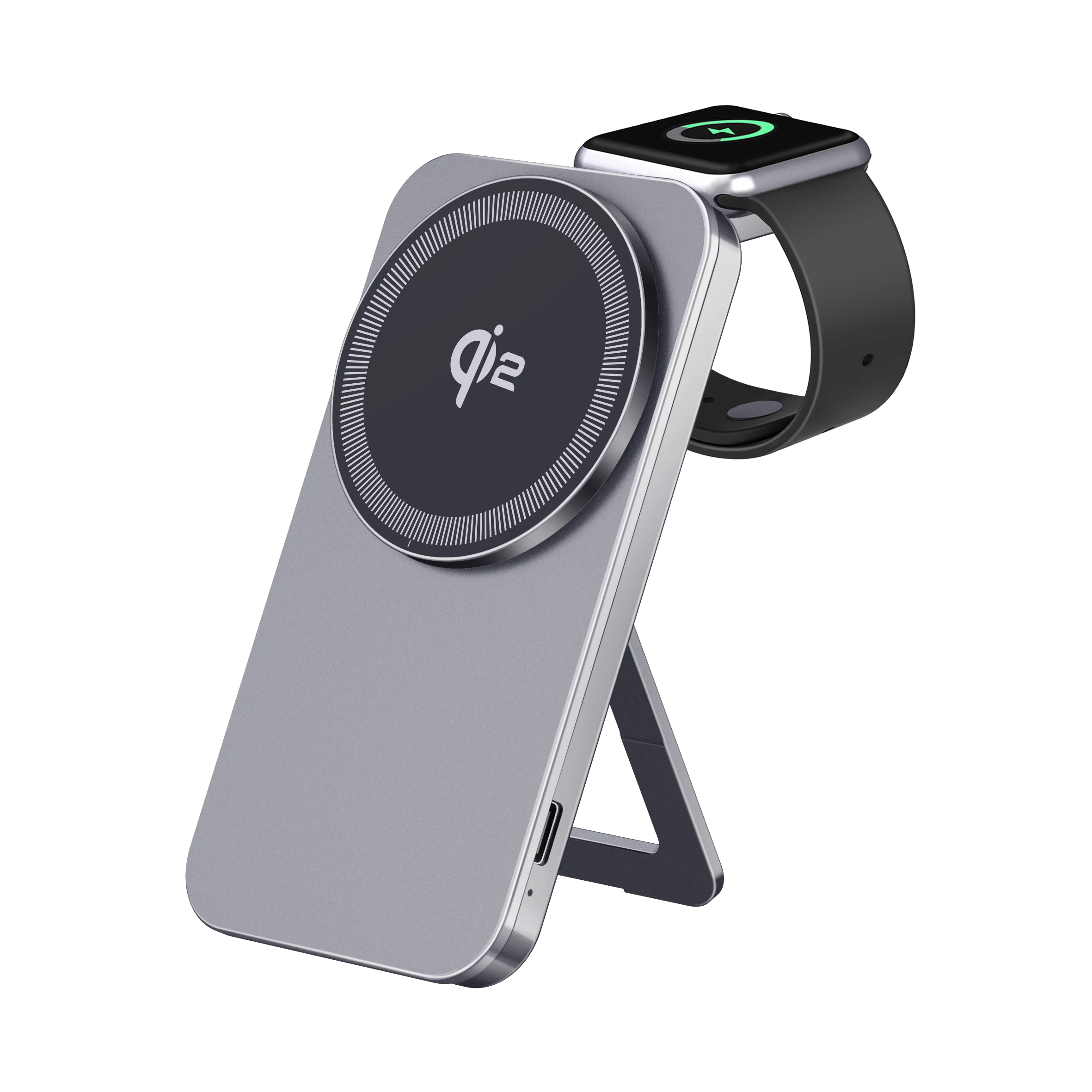 

Qi2 Fast 2-in-1 Foldable Wireless Charger Stand with Magnetic Technology 5V/1A Output Compatible for iPhone 12 13 14 16 Series