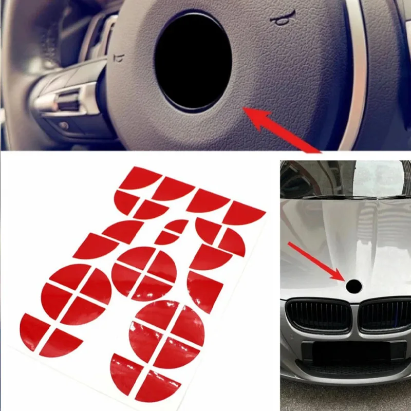 For BMW X1 5 Series Front Rear Steering Wheel/wheel Hub Stickers Modified Steering Wheel Decoration Hood Decals Modification