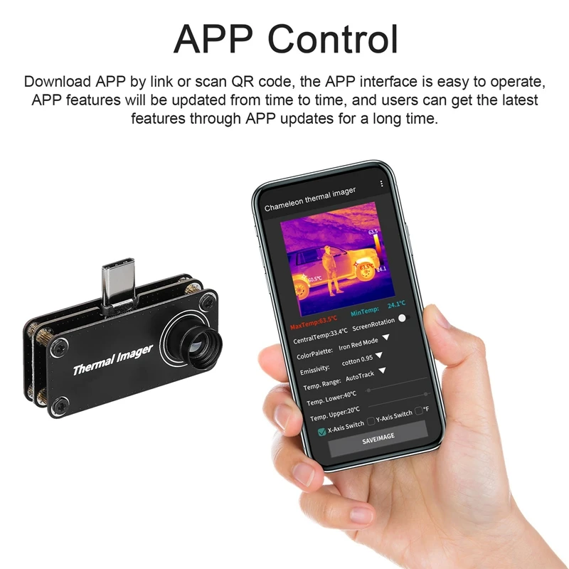 Type-C Infrared Thermal Imager -20℃-1000℃ Tempreature Measuring Meter Android Phone Infrared Thermal Imager
