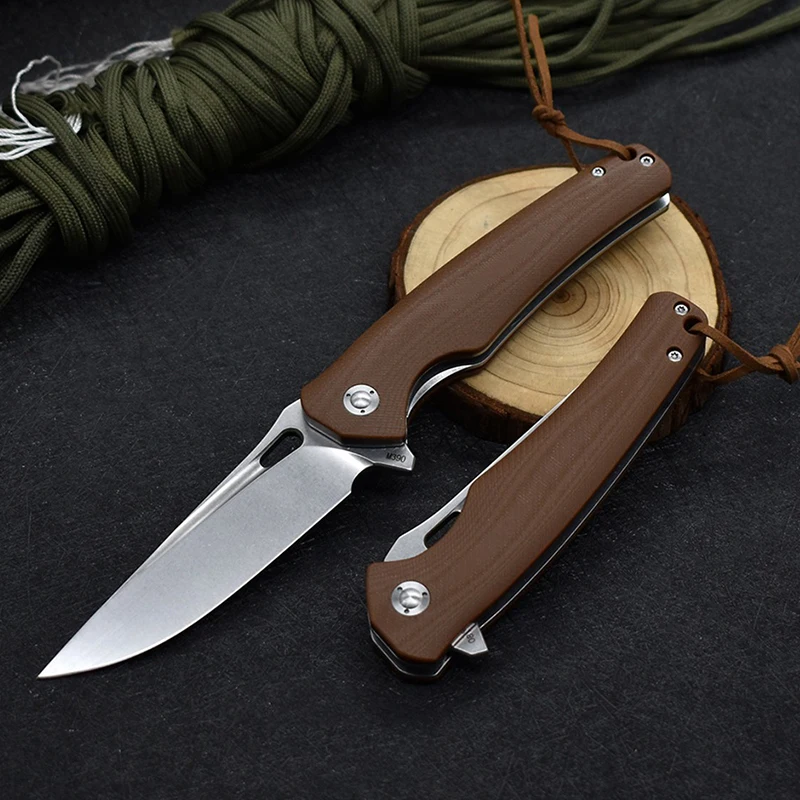 Couteau de poche pliant en acier avec manche G10, couteau militaire extérieur, chasse, randonnée, cuisine, couteau à fruits, outils EDC, M390