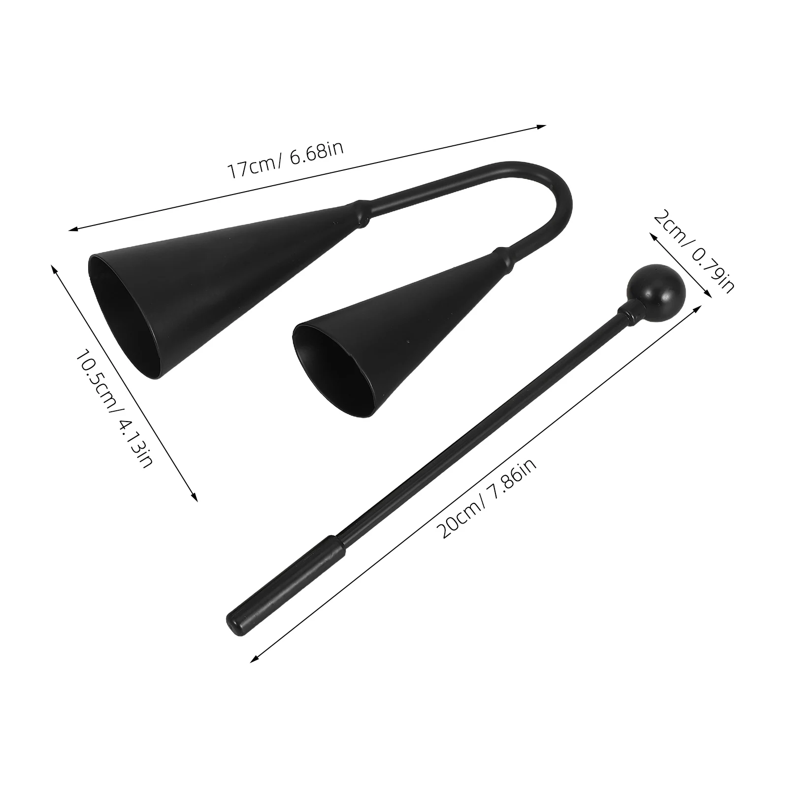 Double-Ended Cowbell Pitch ระฆังโลหะของเล่นเด็กดนตรีก่อนวัยเรียนมือถือขนาดเล็ก Montessori Instruments