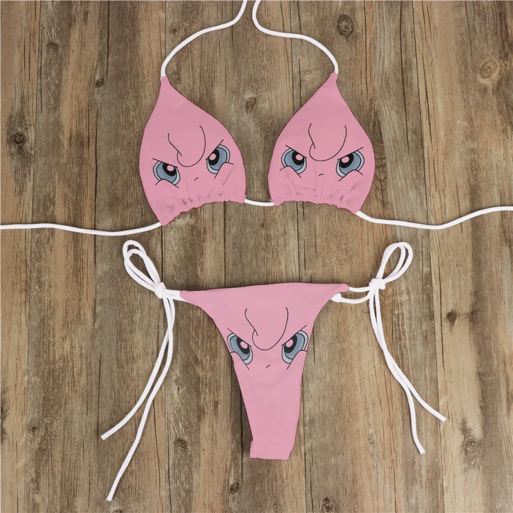 Pokemon Sexy Bikini Summer Women Anime Swimwear Pikachu Biquini Beachwear Swimming Swimsuit Female Kawaii Strappy Bikini