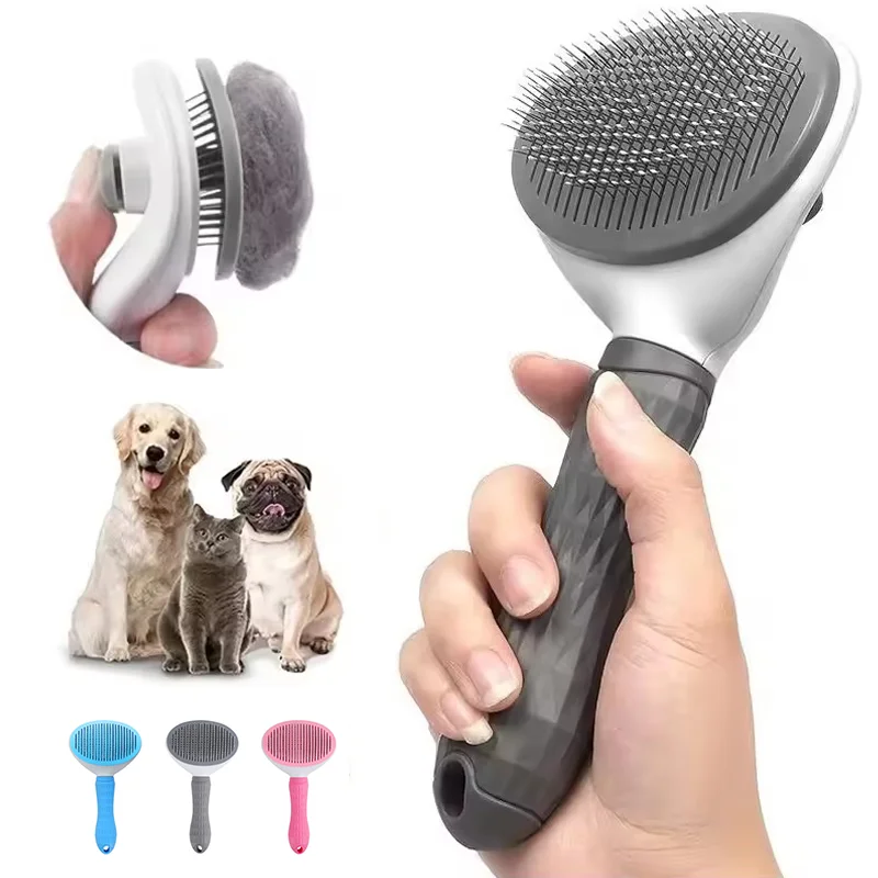 One Click Press Pet Hair Removal Cleaning Brush Pet Comb Cat and Dog Hair Specialized Pet Supplies Remove Floating Fur