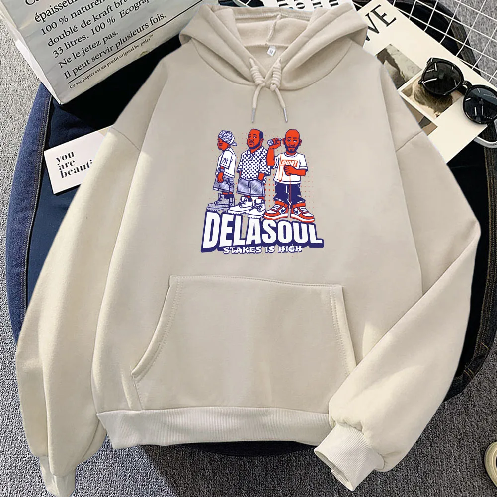 

De La Soul Clothes Male Hip Hop 100% Cotton Tops Lomg Sleeve Casual O-neck Hoodies Harajuku Fleece Hooded Pullovers Sweatshirt