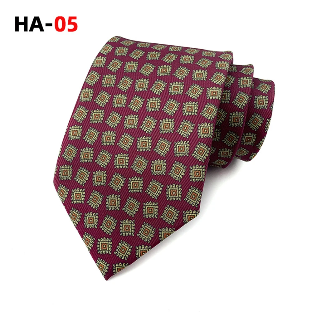 Mannen Stropdas 8 cm Zijden Stropdas Voor Man Luxe Vintage Design Print Stropdas Das Voor Shirt Pak Bruiloft Streep Sjaaldassen Zijde Gevoel