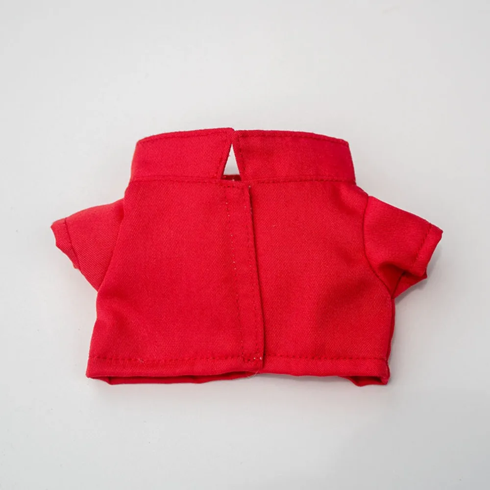 Solid Color Lapel Short Sleeve Basic Shirt For 15cm/20cm Cotton Doll Simple Back Opening Casual Inner Top Doll Outfit