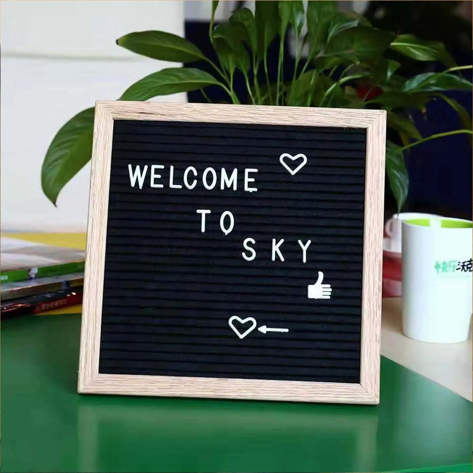 1Pcs Letter Message Board Wooden Frame Felt Blackboard DIY for Kids Home Cafe Bar School Supplies Reminders Quotes Menus