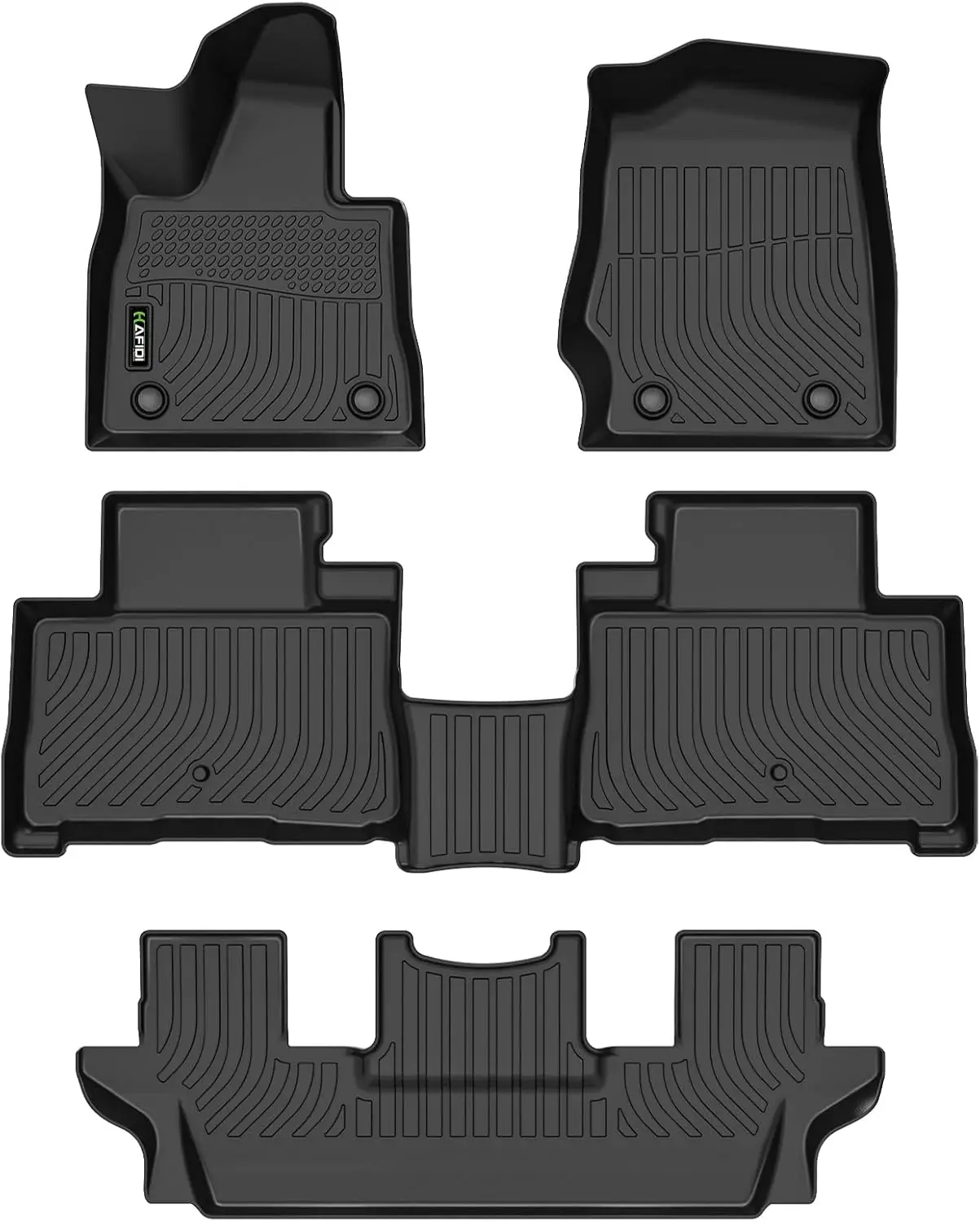 2020 - 2026 Lincoln Aviator 6 Seats All Weather Floor Mats, TPE Material, Black, Anti - Slip & Full Set Custom