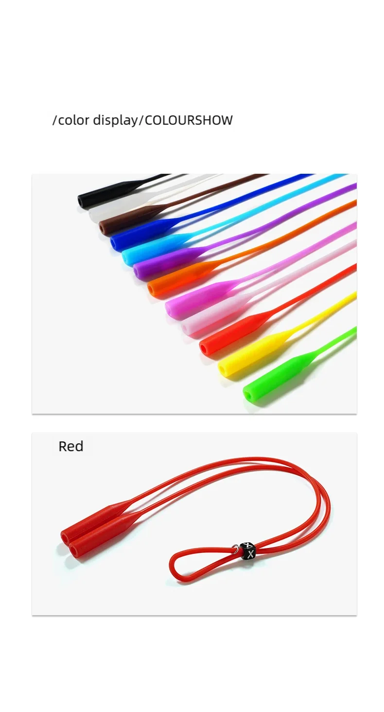 Modischer Brillenhalter für Sport, mehrfarbiger Brillenriemen aus Silikon, verstellbarer Brillenriemen für Damen und Herren, Brillenaccessoires. – Detail 5