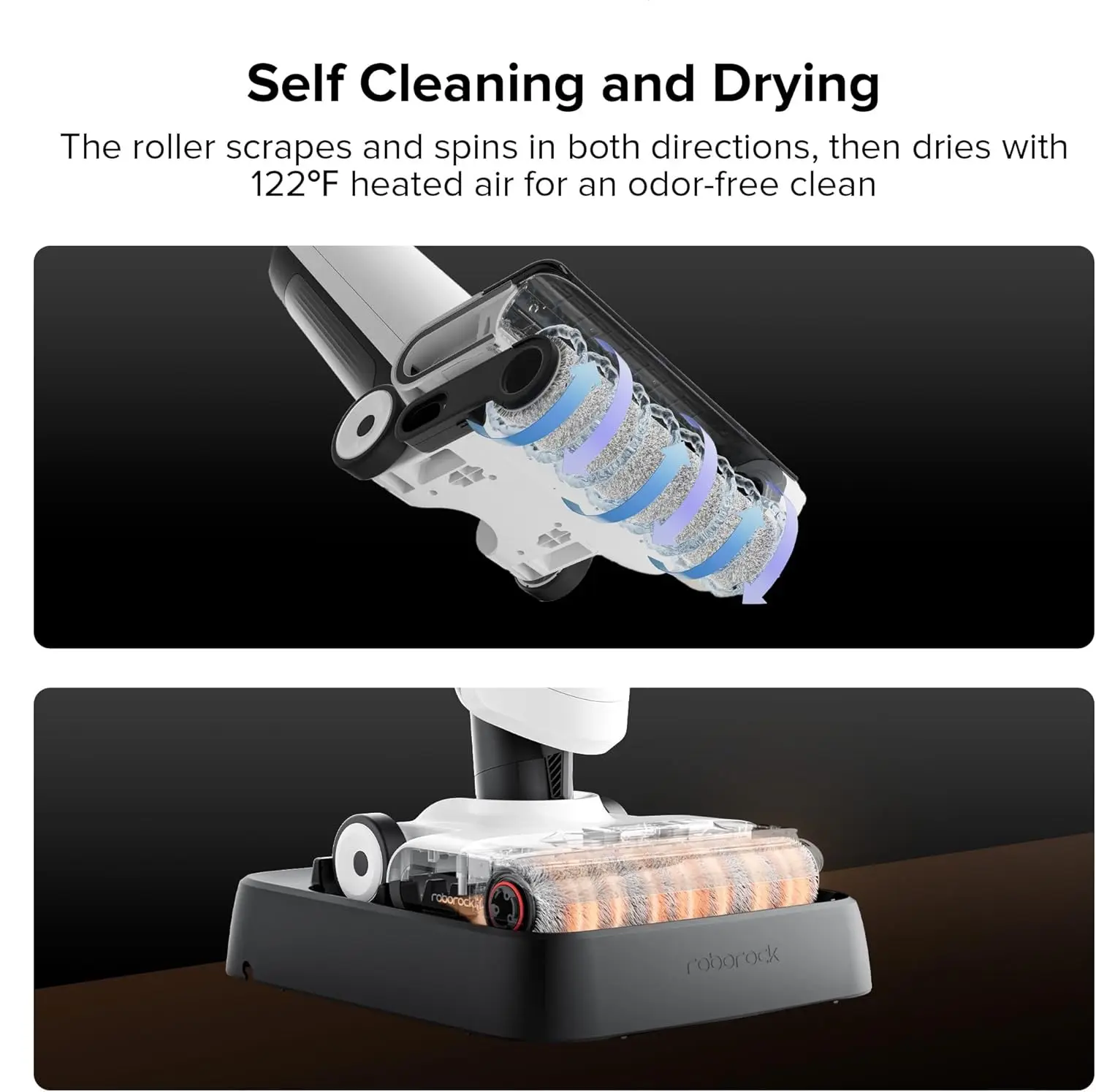 مكنسة كهربائية فليكسي لايت الرطبة والجافة، ممسحة مكنسة كهربائية خفيفة الوزن مع شفط 17000 باسكال، 180 °   تصميم FlatReach، التنظيف الذاتي أ