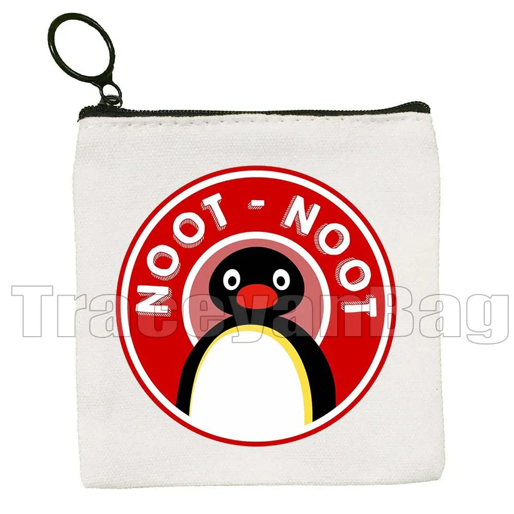 

Funny All Fight No Flight Penguin Cute Tactical Penguin Gifts Canvas Coin Purse Bag Square Key Storage Card Bag Wallet Pouch