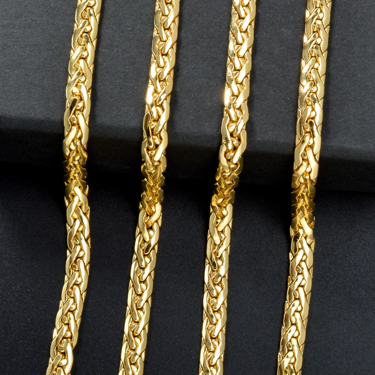 Einfache Halskette Schmuck Mode Italien 750 18 Karat vergoldet flache Schlangenkette afrikanische Hochzeit Geburtstagsgeschenk Party – Detail 10