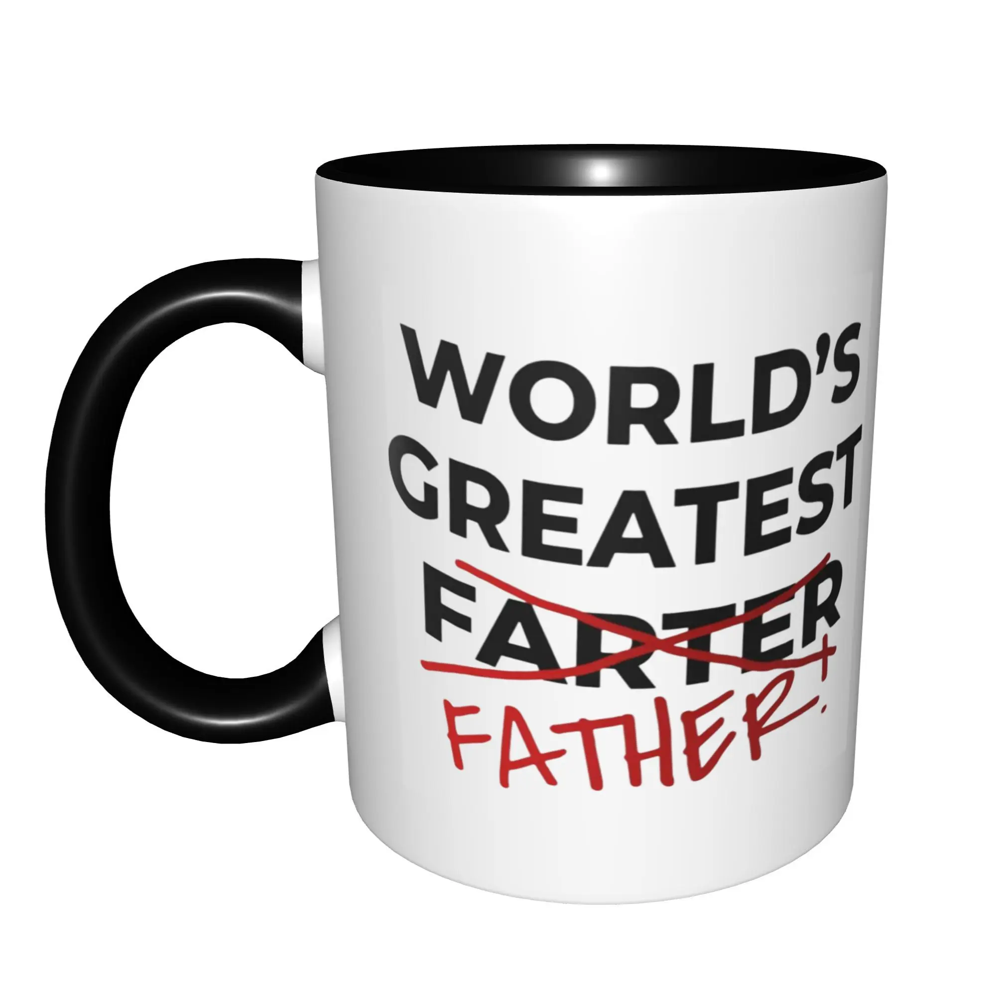 World Greatest Farher Father Mugs With Black Handle Birthday Coffee Mugs Ceramic Tea Cups 11oz