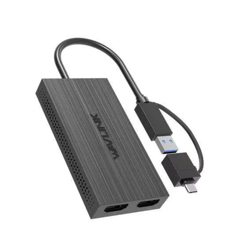 HDTV Splitter Extended Display USB3.0/USB-C to HDTV Dual Display Adapter 2K 4K USB C to HDTV Adapter