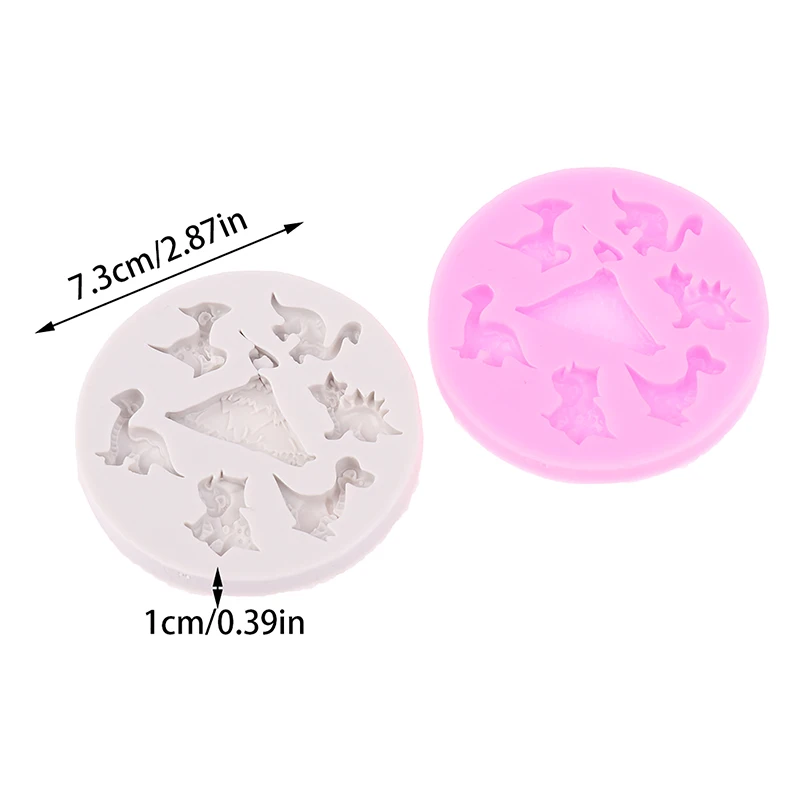 7 Holes Multi Dinosaur Shaped Silicone Mold DIY Chocolate Cookies Cake Mold Silicone Soap Candy Fondant Chocolate Kitchen Mould