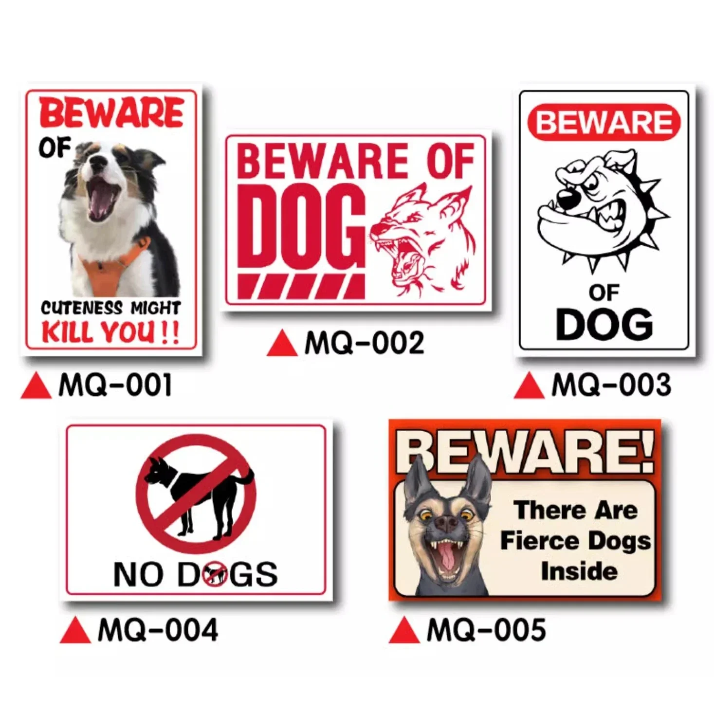 BEWARE OF DOG Cat Garden Perimeter Signage There Are Fierce Dogs Inside English Letter Warning PVC Waterproof Tips Stickers