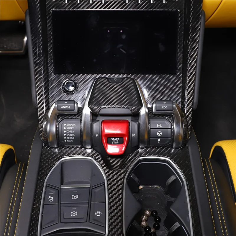 

For Lamborghini URUS 2018-2021 Carbon Fiber Car Sport Mode Switch Frame Cover Trim Sticker Accessories