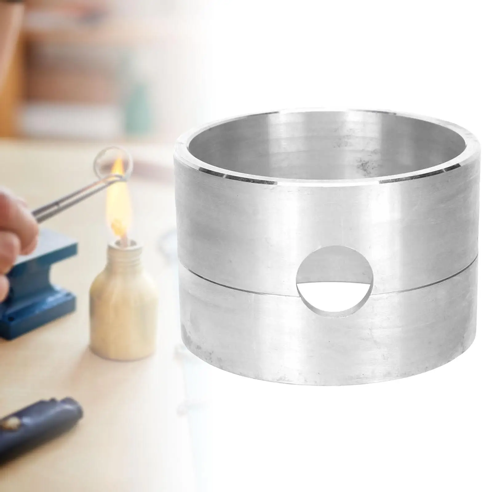 

Sand Casting Sandbox Small Aluminum Alloy Jewelry Makers,Round Shape High Temperature Frame,DIY Jewelry Casting Container