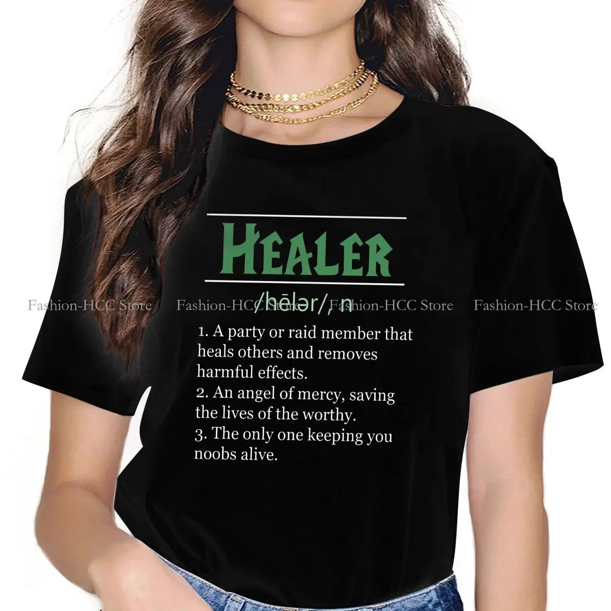 World of Warcraft Polyester TShirt for Women Definition of Healer Essential Basic Casual Sweatshirts T Shirt High Quality