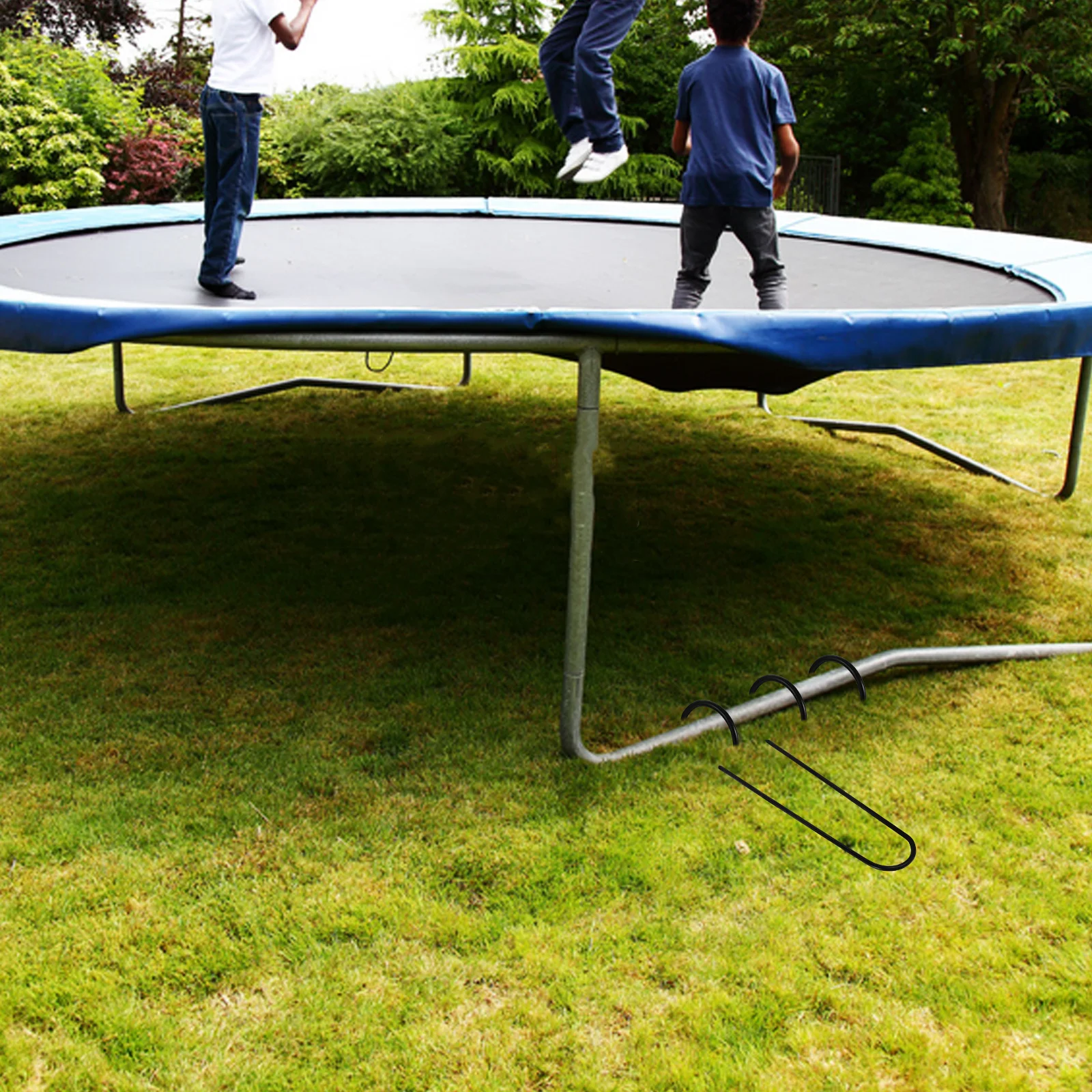 

4pcs U-Shaped Tent Stake Outdoor Ground Stake For Camping Windproof Trampoline Stakes Wear-Resistant Iron U Stakes Garden Tent