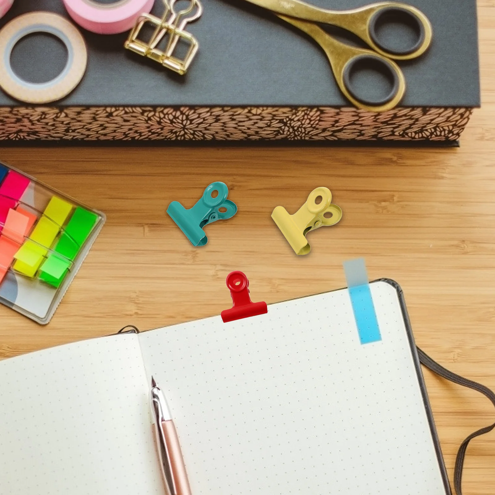 

10Pcs Metal Bag Clamps Pinch Clips Snack Bag Food Clips Office Document Paper Clip Sealers Pinch Clamps Clothespins with Holes