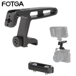 FOTGA Camera Top Handle Slider Hand Grip Handgrip Arri Locating Screw Monitor Mic Rig Cold Shoe for Nikon Canon Sony DSLR Camera