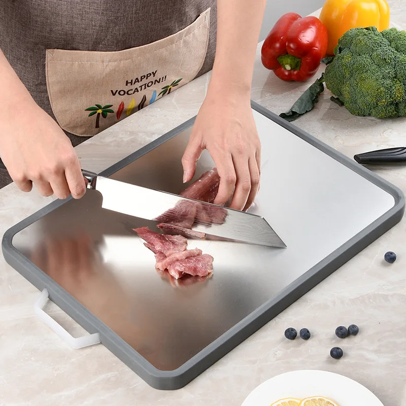 

Cartoon Pattern Multifunctional Double-siDeD 304 Plastic StainleSS Steel Cutting Board HouseHold