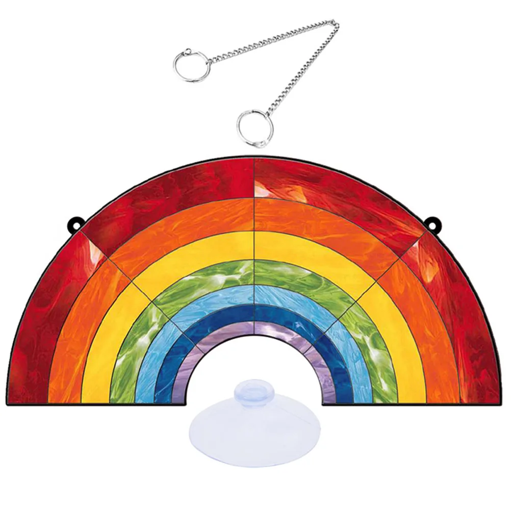 

Rainbow Ornament Acrylic Hanging Decor Colorful Wall Craft Fine Workmanship Good Effect Festivals Parties Garden Balcony