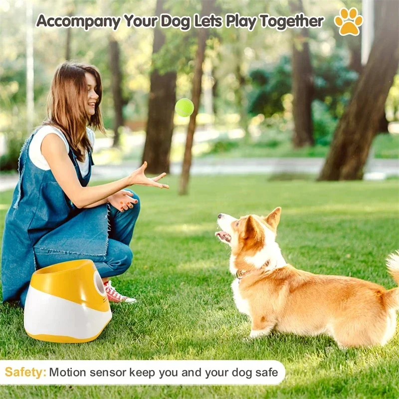 

Dog Automatic Chase Toy Tennis Ball Launcher Dogs Automatic Fun Interactive Machine Throw Rechargable Fun Interactive Catapult