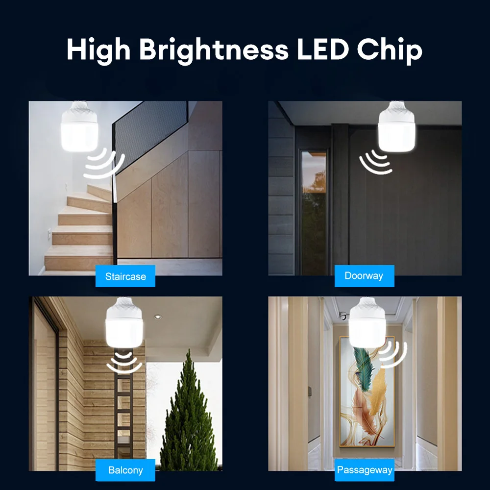 E27 Sound Sensor LED Bulb Voice Light Control Garage Lamp Cold White 6500K For Stair Pathway Warehouse Graden 220V
