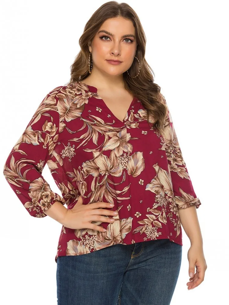 Women's Plus Size XL-4XL Casual Long Sleeve T-shirt Big Size 3XL Snake Pattern Blouse Top Women Clothing Oversized Spring Summer view 2