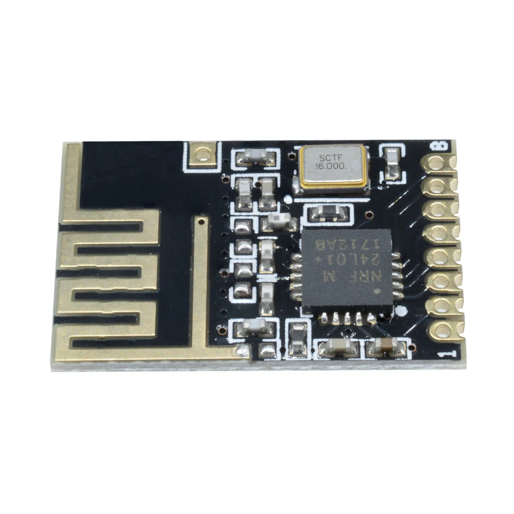 مصغرة nrf01 2.4GHz 1.27 RF وحدة لاسلكية نسخة مصغرة السلطة نسخة محسنة SMD استقبال مجلس الإرسال والاستقبال 5V لا دبوس