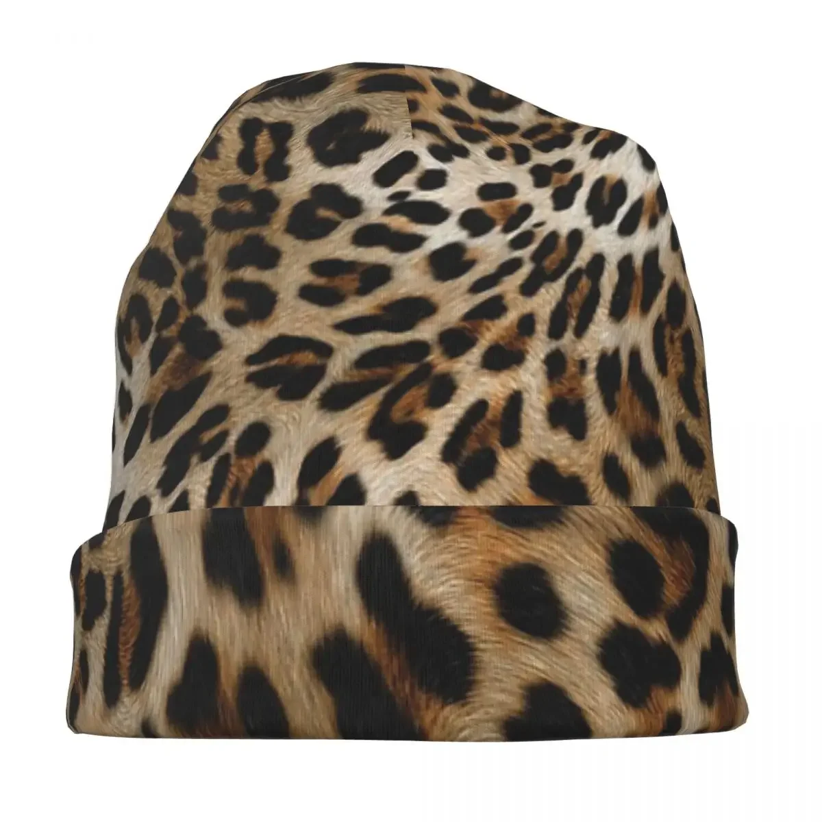 Leopard Pattern Bonnet Hats Autumn Winter Outdoor Skullies Beanies Hats Animal Texture for Men Women Knitted Hat Spring Caps