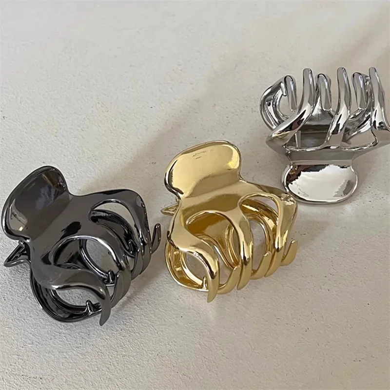 

Metal pumpkin hairpin female high ponytail fixed artifact grab clip back of head anti-collapse shark claw clip headgear hairpin