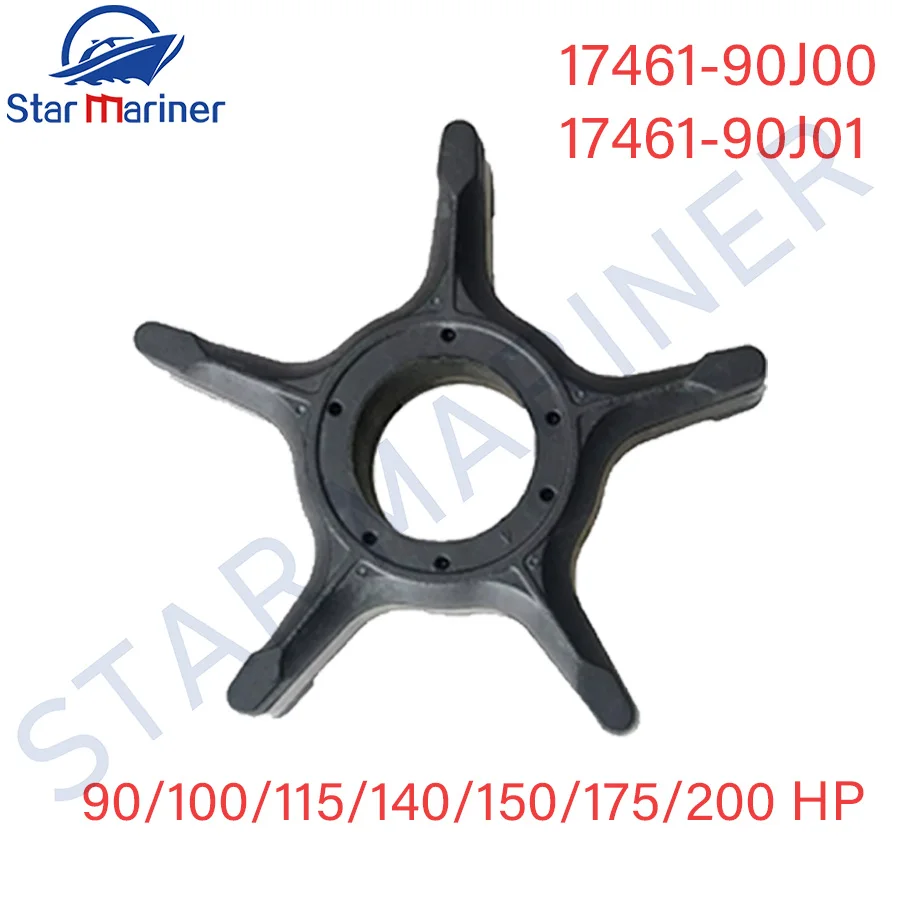 17461-90J00 Water Pump Impeller for Suzuki Outboard 2T 4T DT 50 60 75 85 HP DF 90 100 115 140 150 175 200 HP 17461-95300