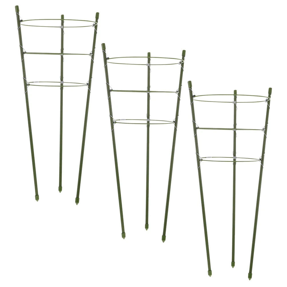 

3 Sets Plant Support Cage Green Adjustable Flower Gardening Tool Trellises for Climbing Plants Vine Frame Outdoor Indoor Iron